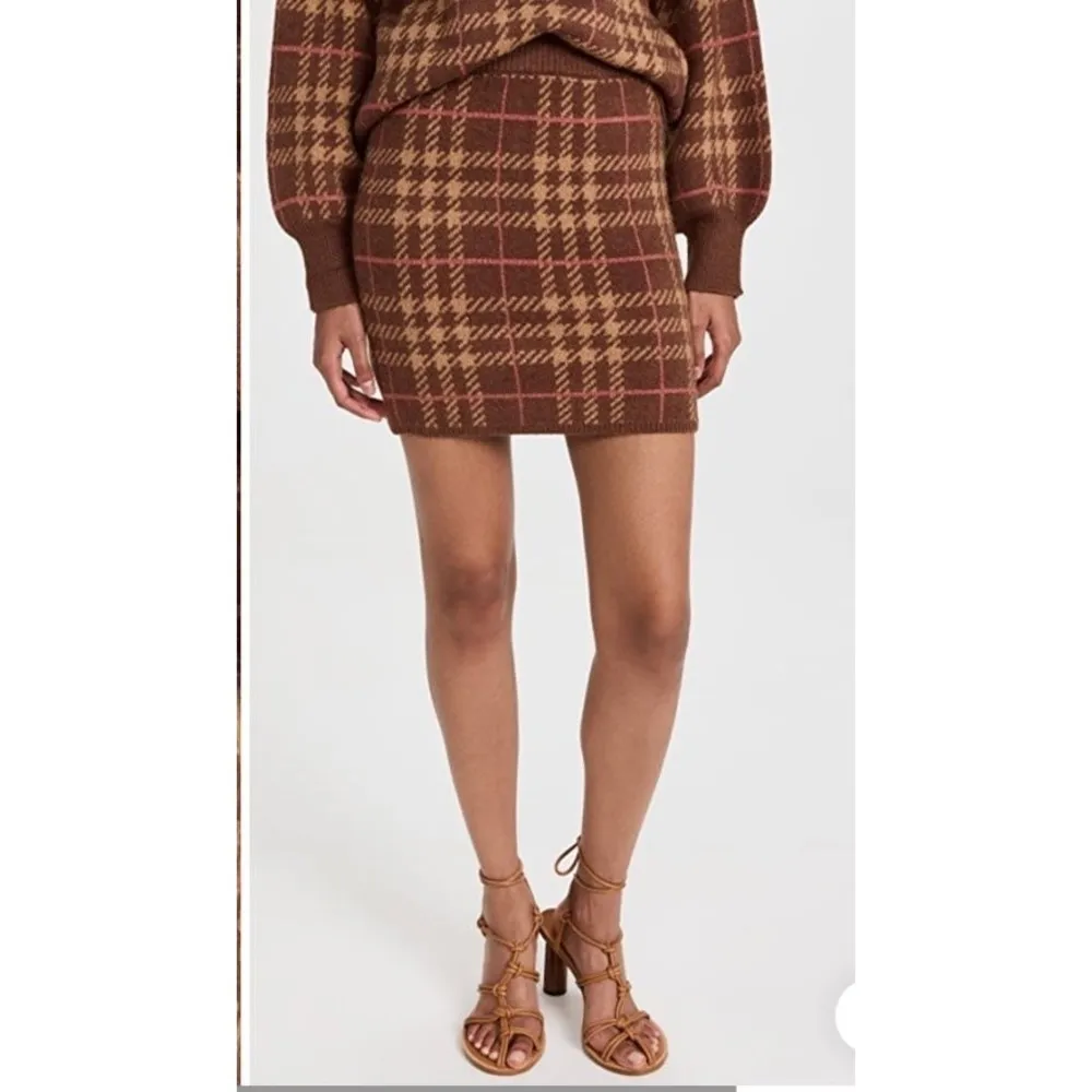 En Saison Skirt Women’s Plus 1X Brown Pink Bronte Sweater Skirt Plaid Skirt B3 - Image 9