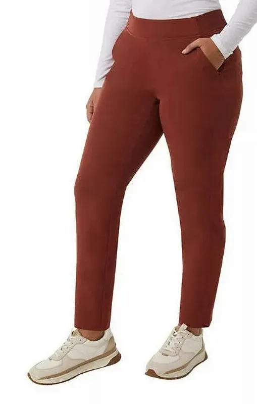 32 Degrees Cool Pants Womens XL Brown Sable Pull On Pockets Soft Stretch Casual - Image 1