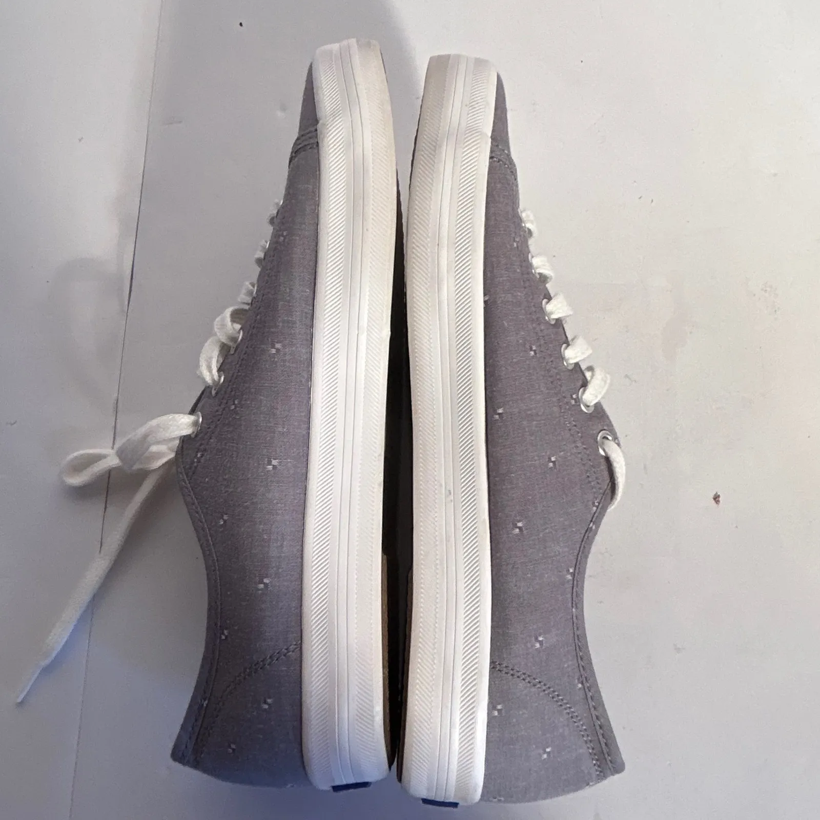 Keds Champion Grey Canvas Dot Print Lace Up Sneakers Shoes US 7.5 - Image 9