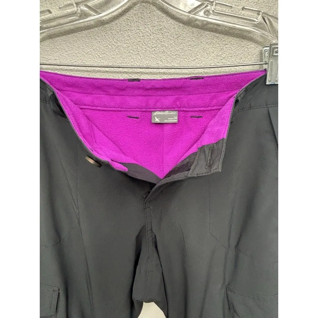 Eddie Bauer Pants Womens 14 Fleece Lined Softshell Hiking Outdoor Zip Pockets - Image 3