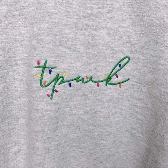 Harry Styles Christmas Lights TPWK Grey Sweatshirt Size M Gray Size M - Image 3