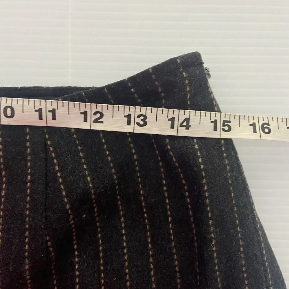 Vtg Carlisle Womens Wool High Waist Gray Brown‎ Pinstripe Trouser Pants Size 6 - Image 6