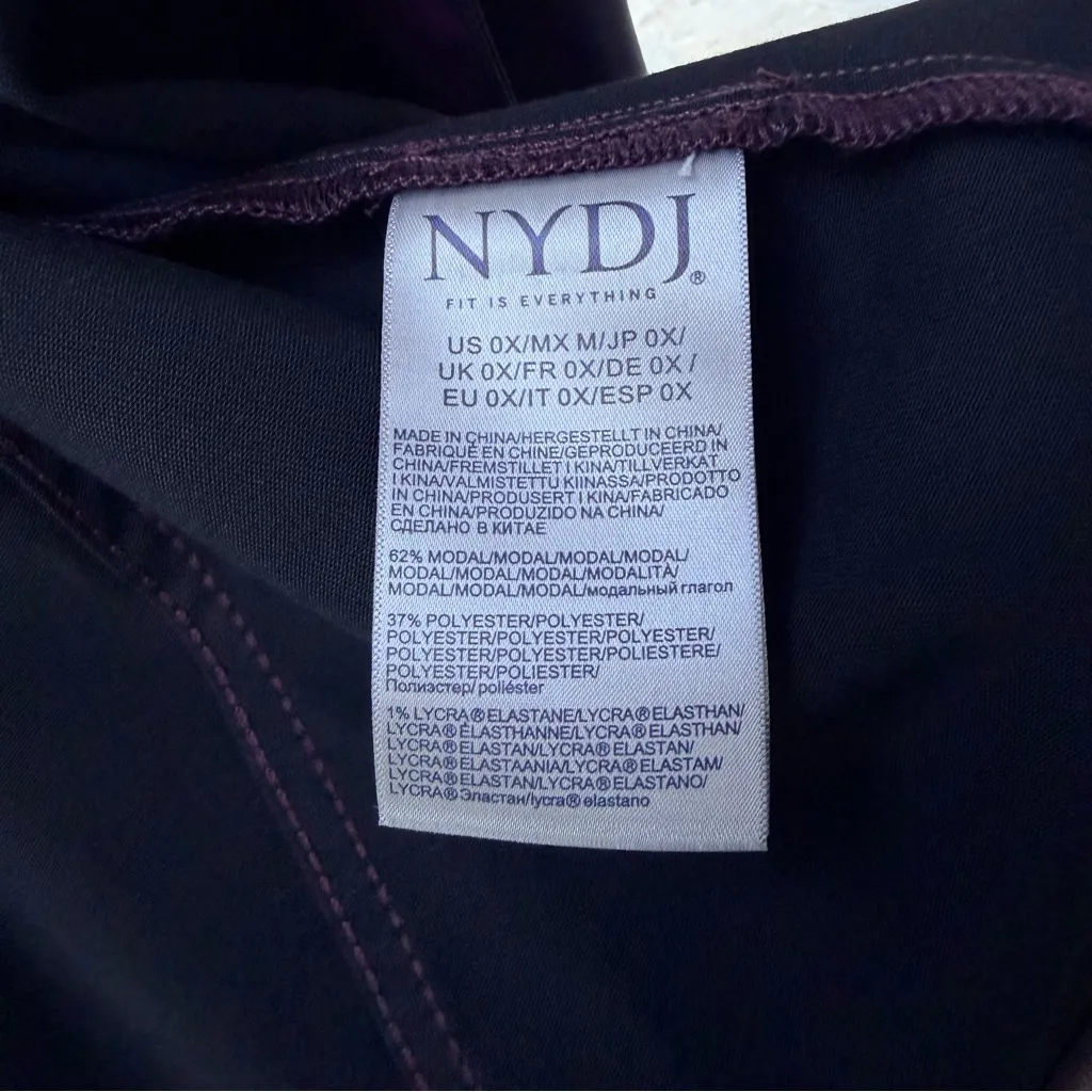 NWT🍆 NYDJ Purple Eggplant Coated Stretch Denim Jean Jacket Faux Leather, Size 0X - Image 15