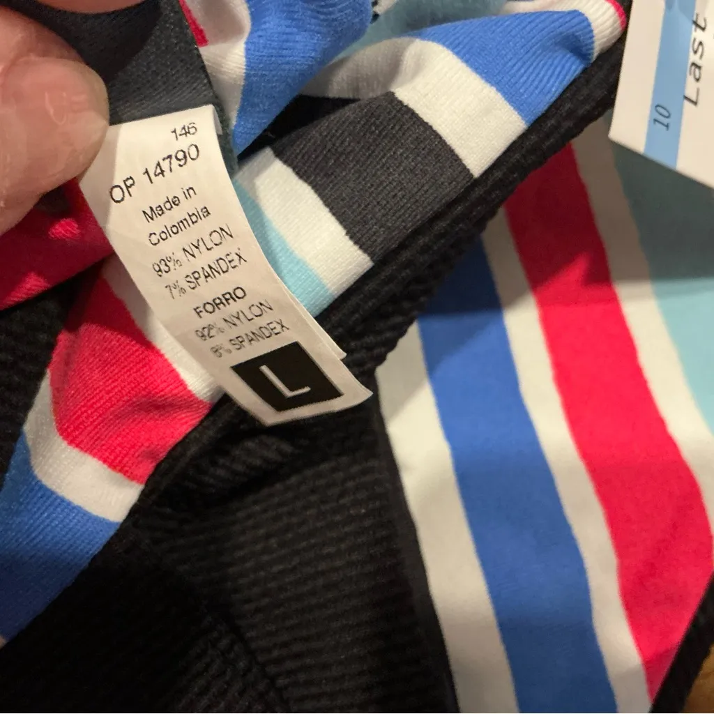 Maaji dazzling rib 4-way stretch reversible bikini set of 2 size M/L striped - Image 4