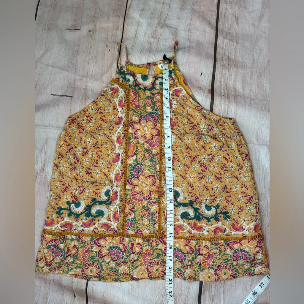Anthropologie Akemi and Kin Melina Halter Top Womens SZ 2 Embroidered BOHO - Image 5