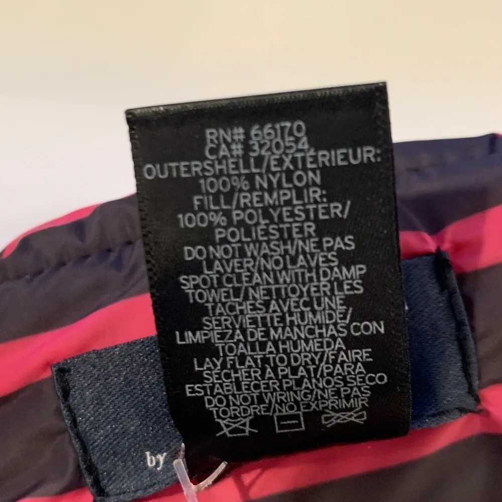 Anthropologie Maeve Striped Black Red Crossover Puffer Scarf OS NEW - Image 6