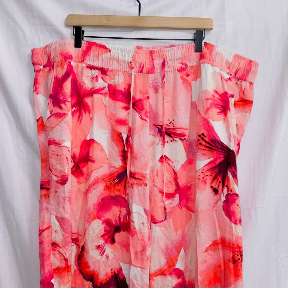 A.N.A A New Approach High Rise Floral Print Wide Leg Flowy Pants size 3X - Image 2