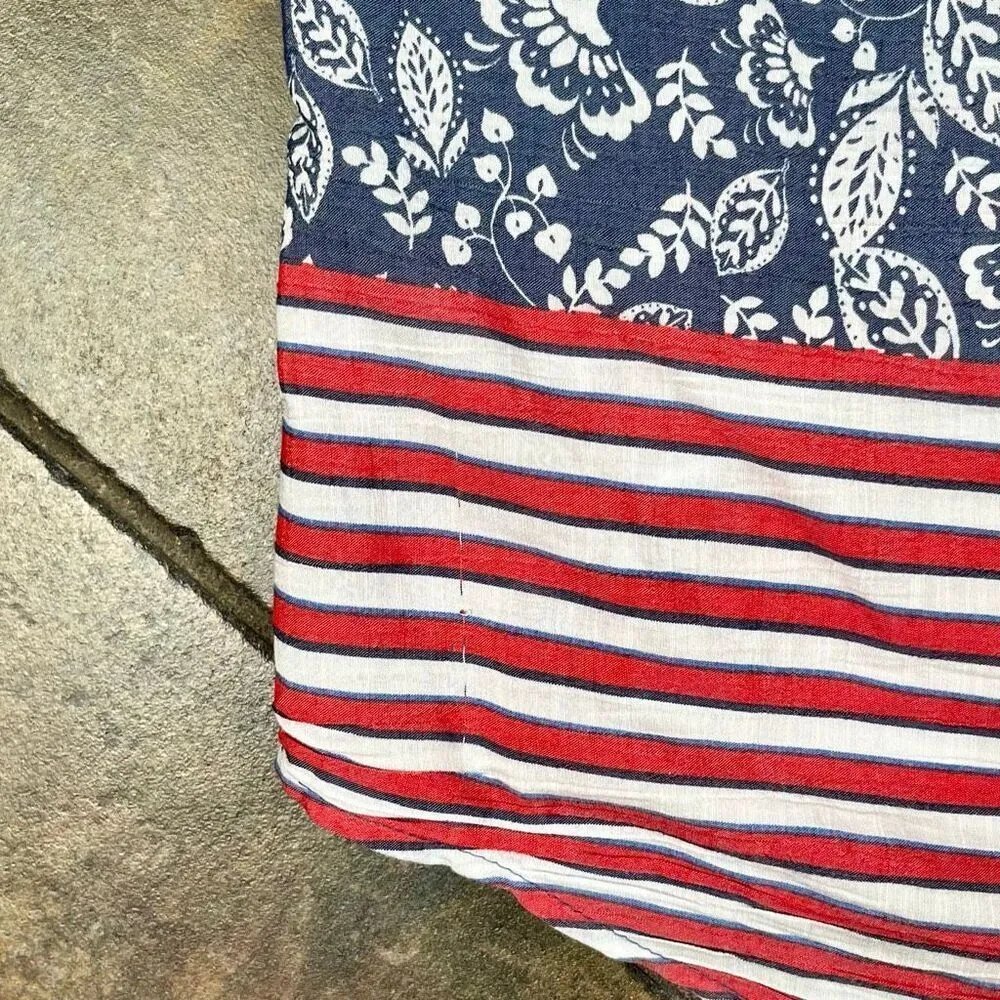 Kim Rogers Paisley Leaf Striped Blouse XL - Image 4