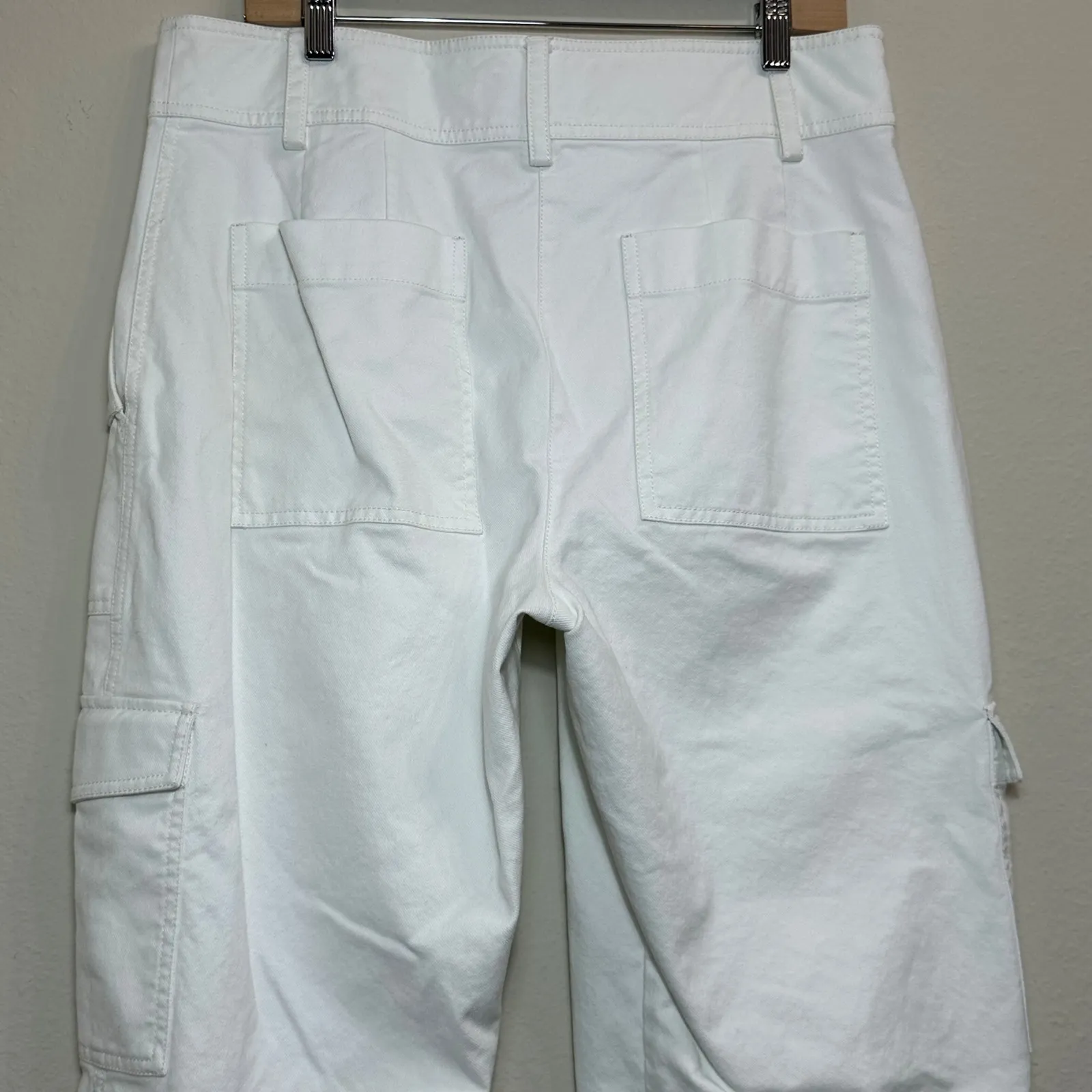 Derek Lam 10 Crosby Womens Elian White Utility Stretch Cargo Pants Women's 14 - Image 4