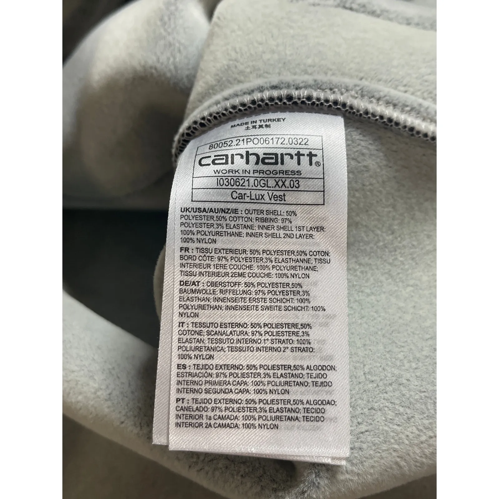 Carhartt Car-Lux Women's Dark Gray Fleece Full Zip Vest Coat Jacket Size XS - Image 7