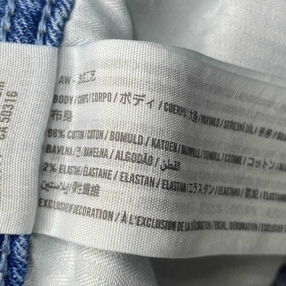 Hollister Ultra High-Rise Mom Block Denim Jean Shorts Size 7 - Image 3