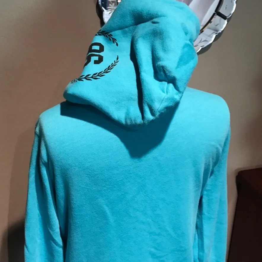 Victorias Secret PINK Vintage Half Zip Blue Hoodie Sweatshirt - Image 5