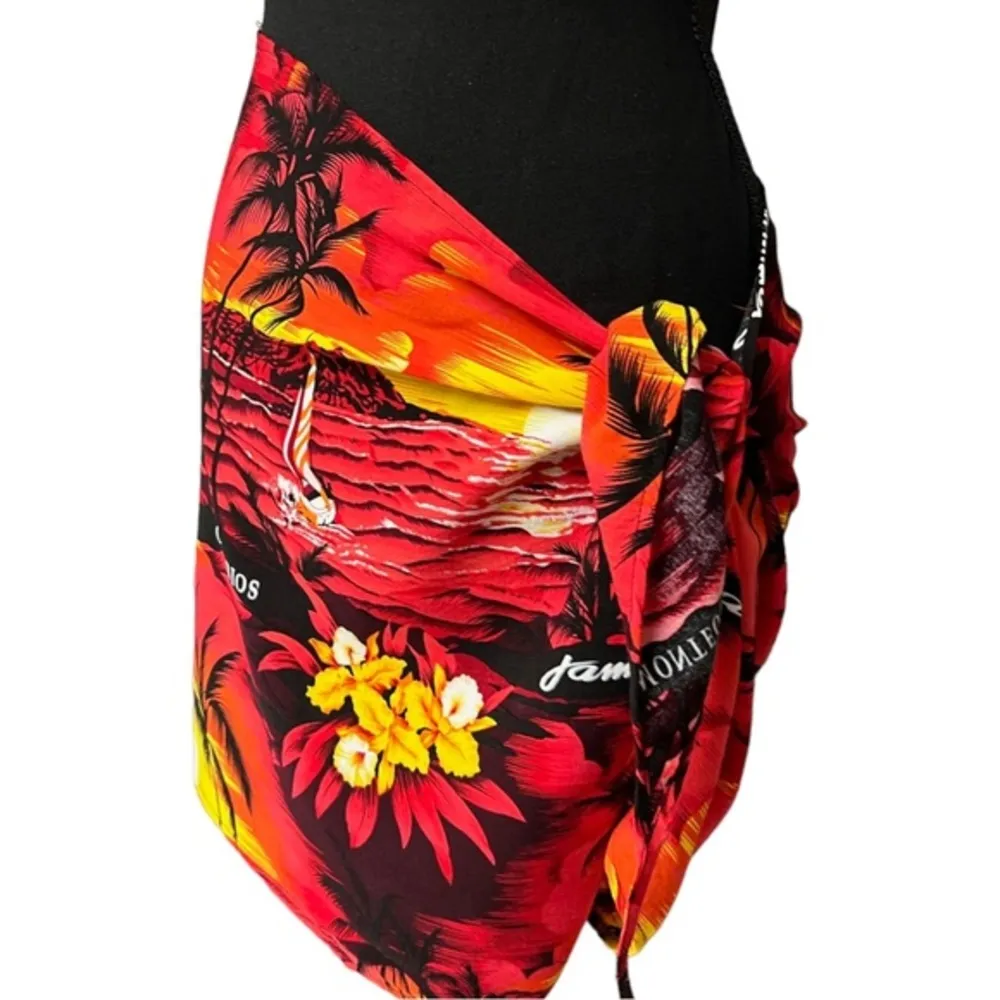 Colorful Swim Sarong Coverup Jamaica Red Size undefined - Image 3