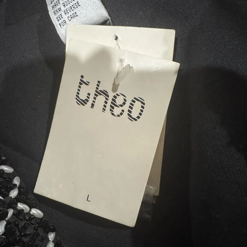 Vintage Y2K Black Beaded Sequin Vest Glam Party Size L Size L - Image 4