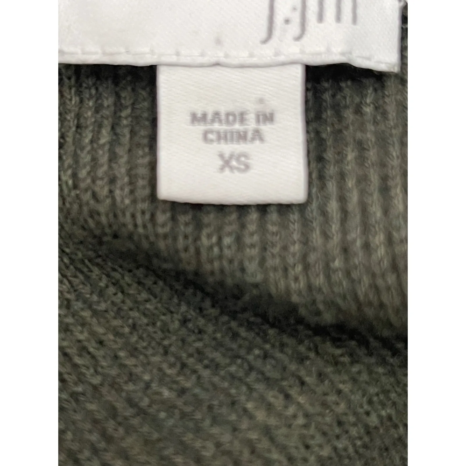 J Jill Olive Green Textured Knit Long Sleeve Boat Neck Sweater XS Preowned - Image 3