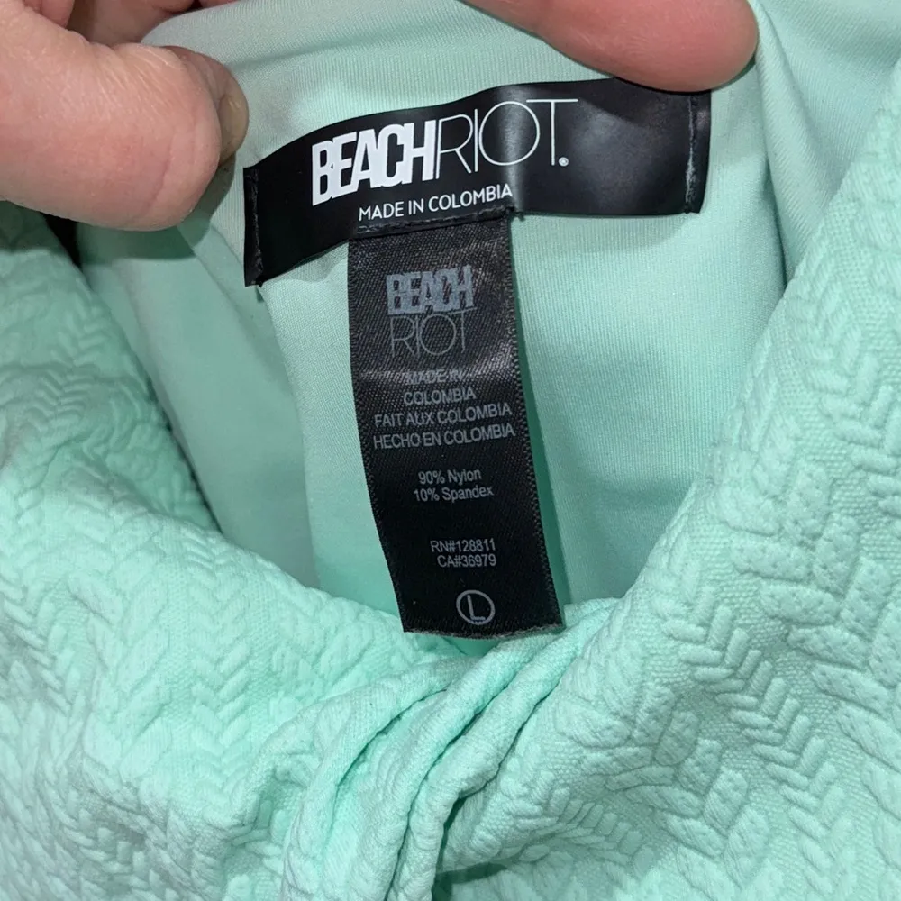 Beach Riot One Piece Swimsuit Tyler Twist front mint textured cut out turquoise - Image 4