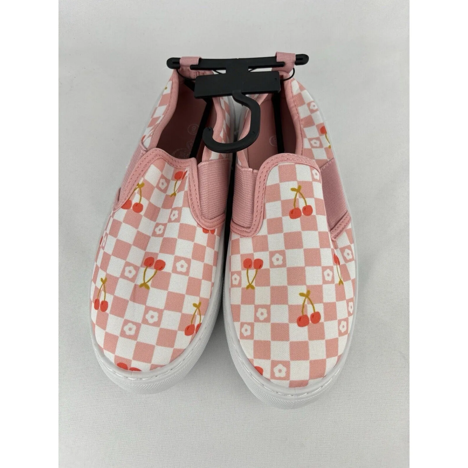 Women’s Sole Mates Pink White Checkered & Cherry Slip On Shoes Size 9‎ New! - Image 3