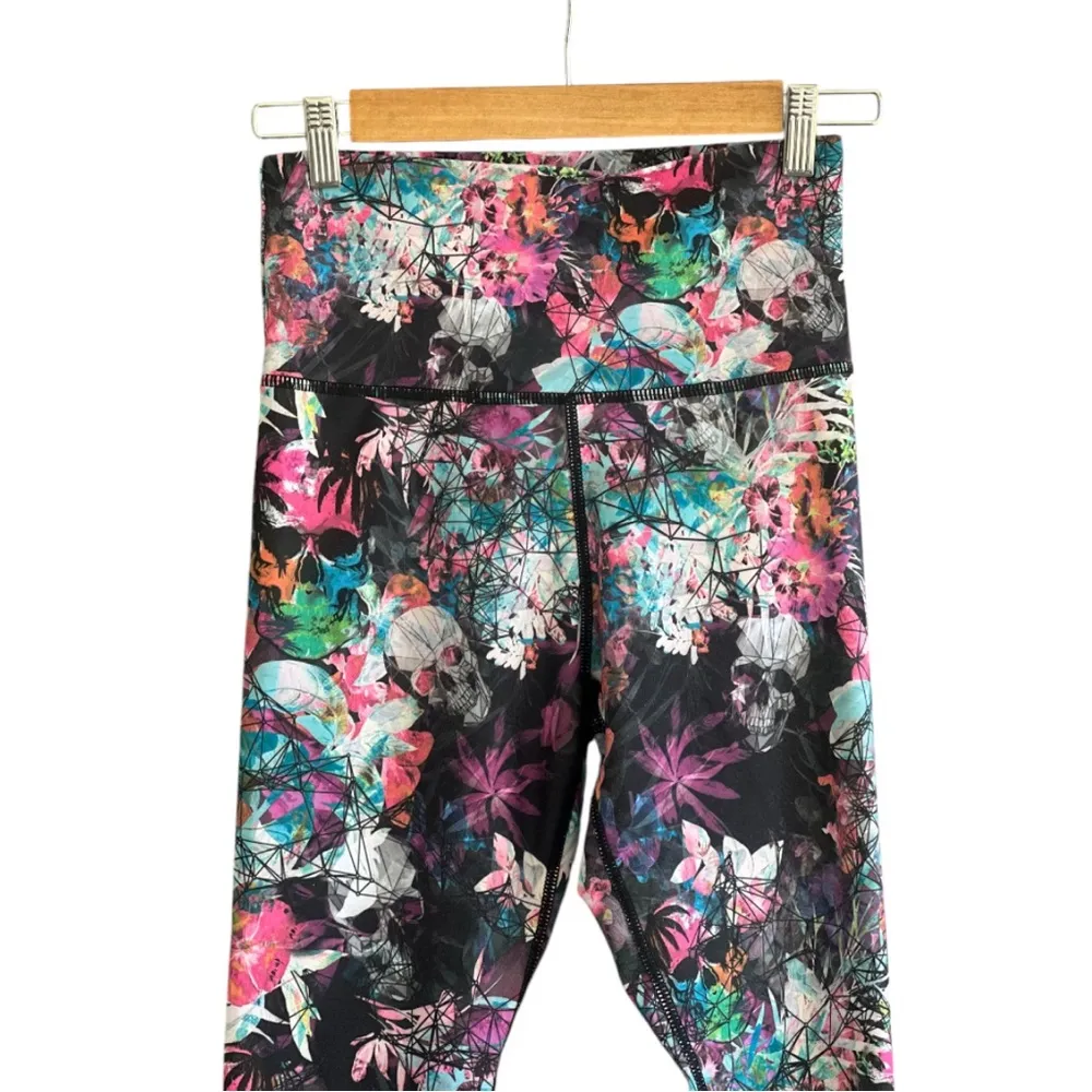 Evolution AND Creation Skull 💀Mix Prints Leggings - Image 3