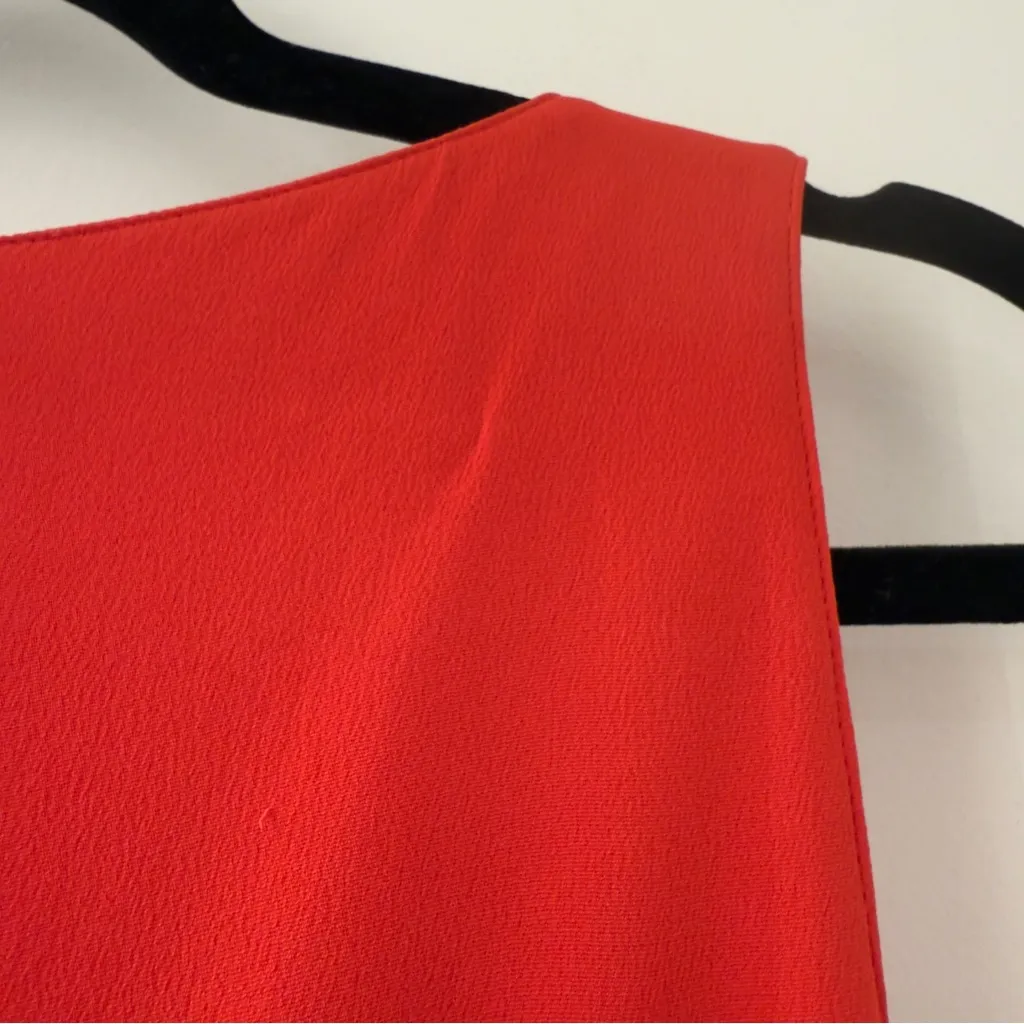 Vintage 1980s Valentino Boutique Red Side Bead Midi Dress Size 10 Sleeveless - Image 7