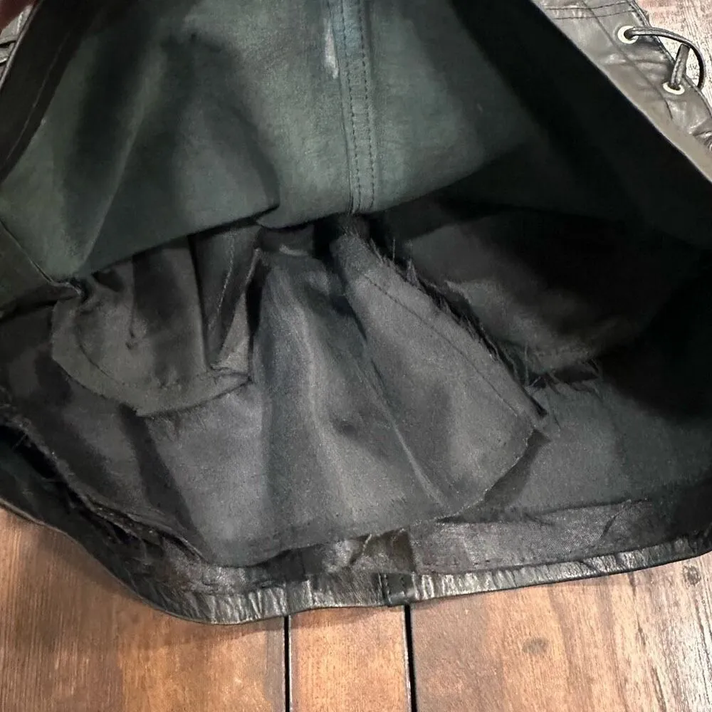 Vintage Women's Leather Lined Lace Up Side Mini A - Image 6