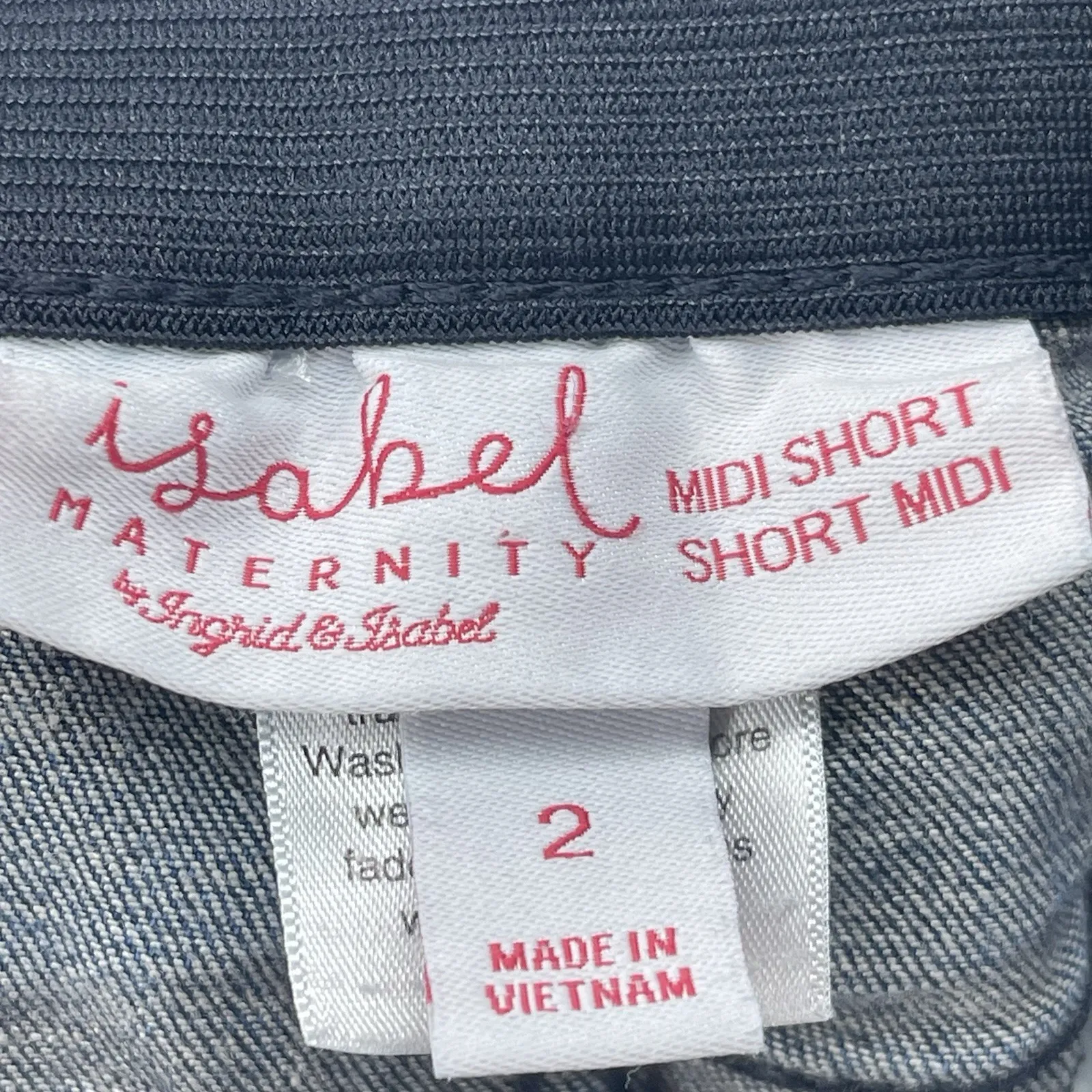 Isabel Maternity Sz 2 Midi Shorts Elastic Waist‎ 4" Inseam Pregnancy Blue Bag2 - Image 3