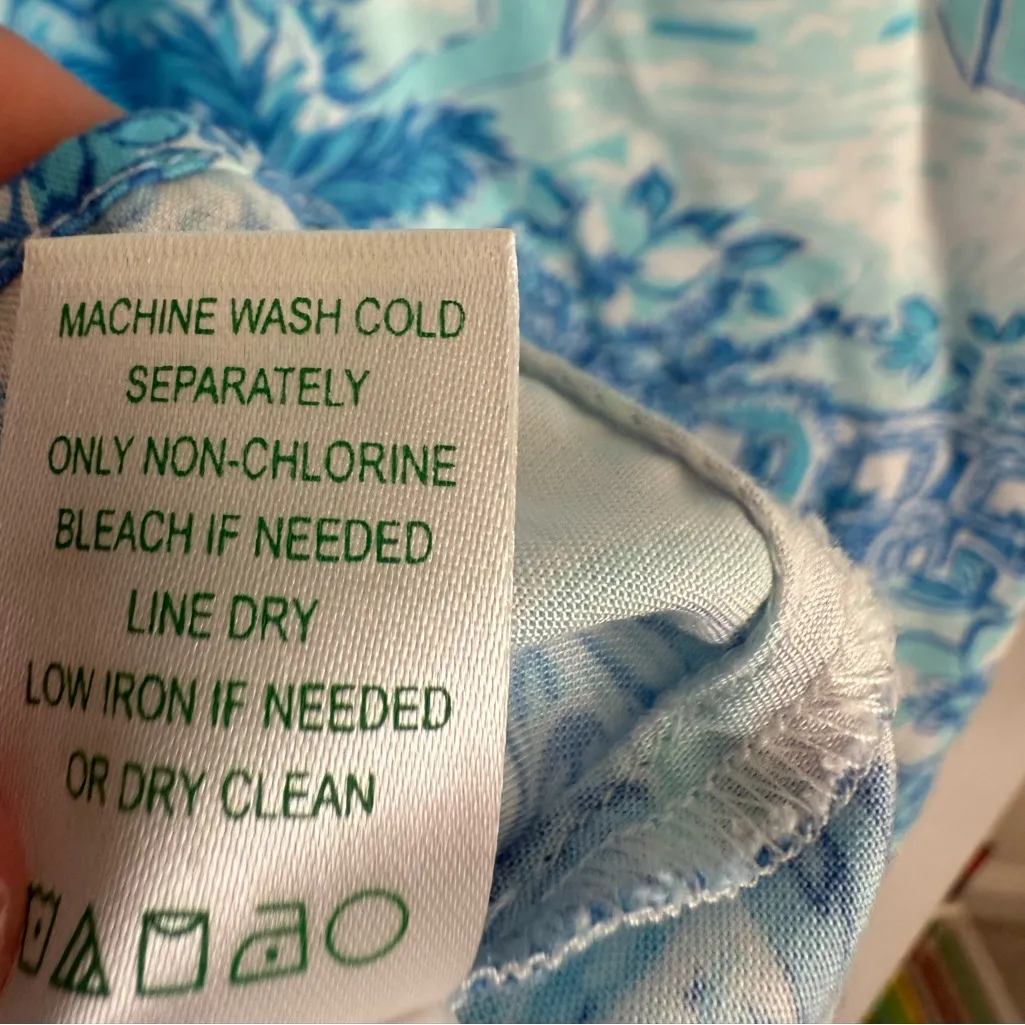 Lilly Pulitzer Azita Tunic Dress Blue White Multi Toile Me About It Size XS Boho - Image 10