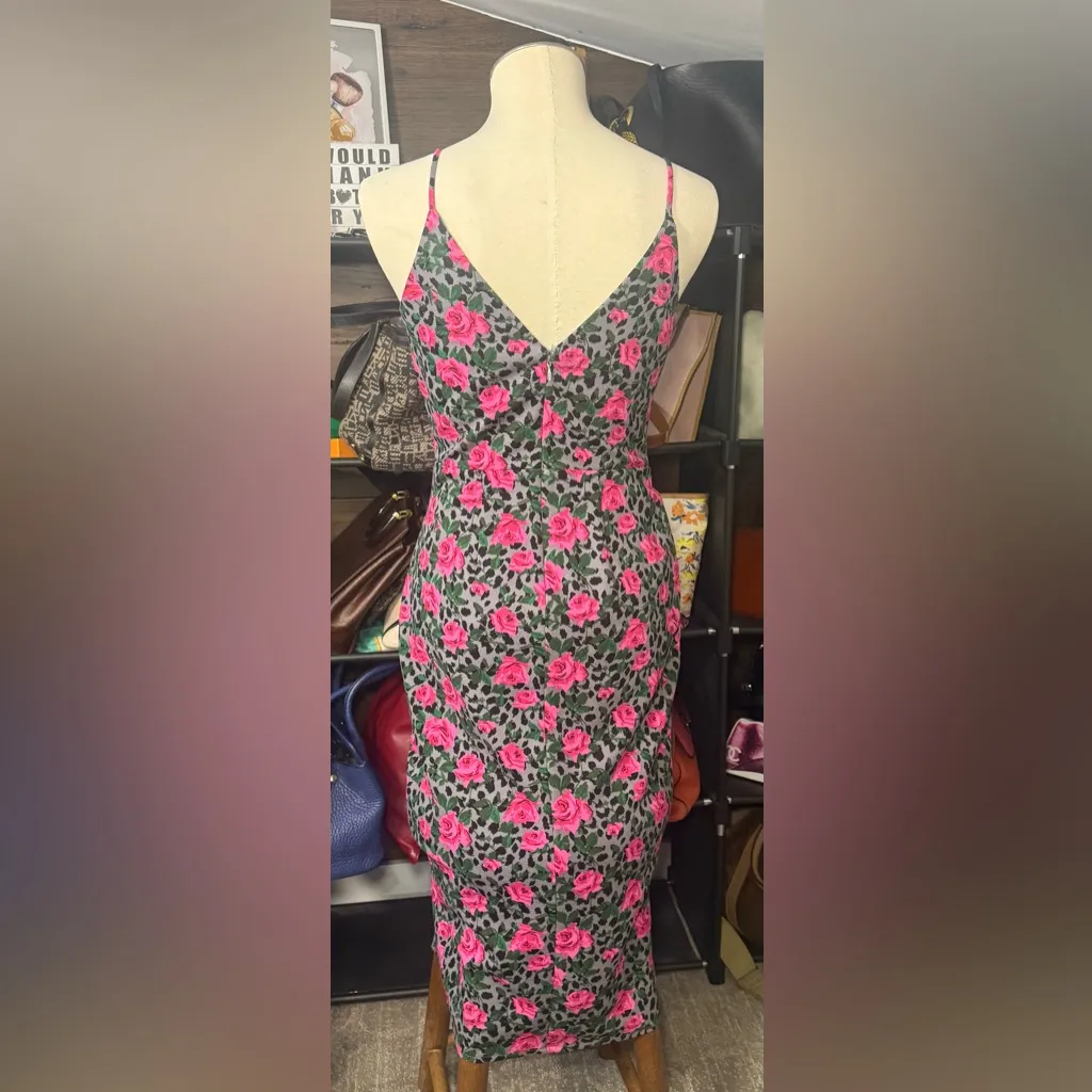 Betsey Johnson Pink Floral Midi Dress - Image 4
