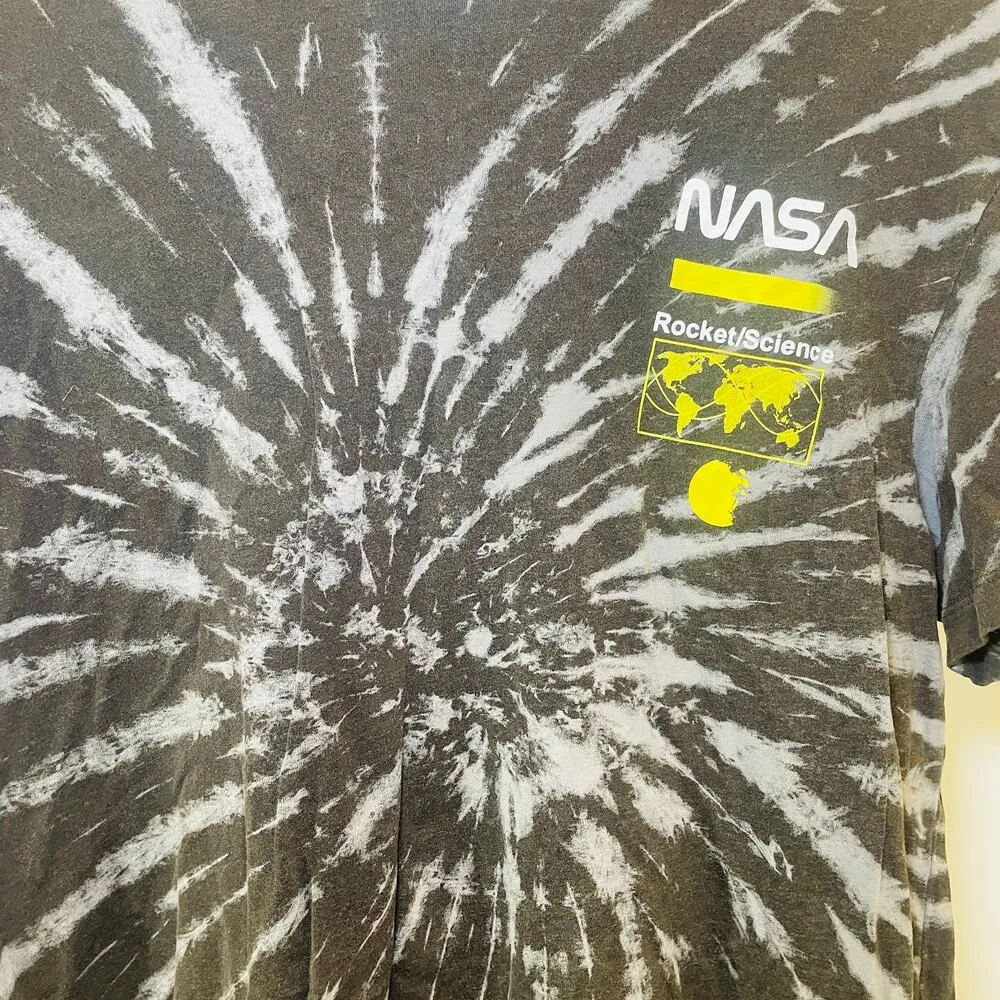 Hyper Space NASA Tee - Unisex Size L - Gray and Black - Image 4