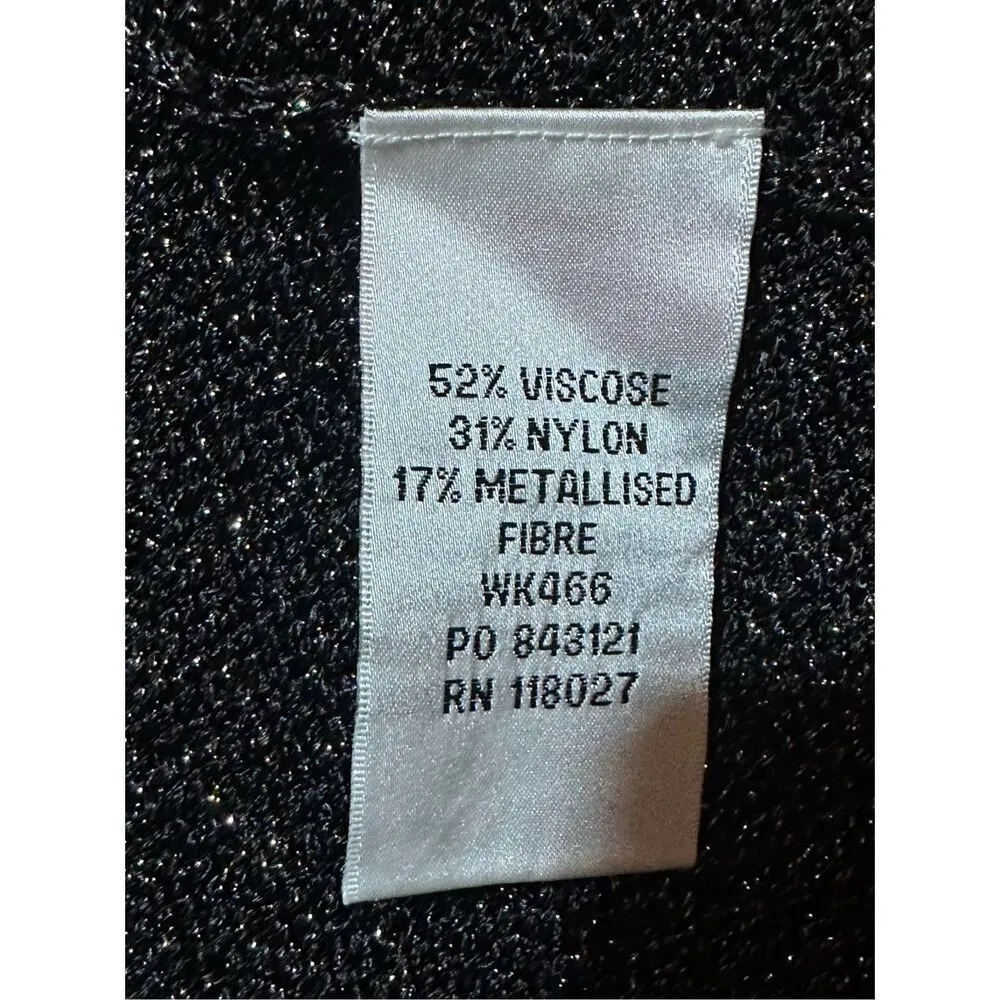 Boden womens black open knit metallic sparkly cardigan with one button closure s Black Size 18 - Image 8