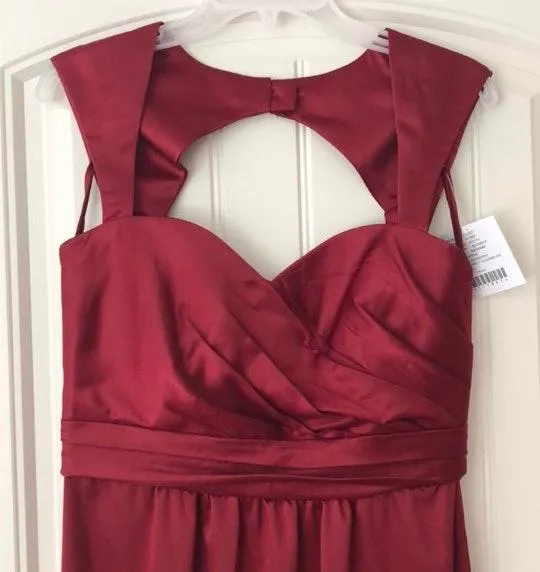 Amsale Open Back Charmeuse Gown Red Size 8 - Image 5