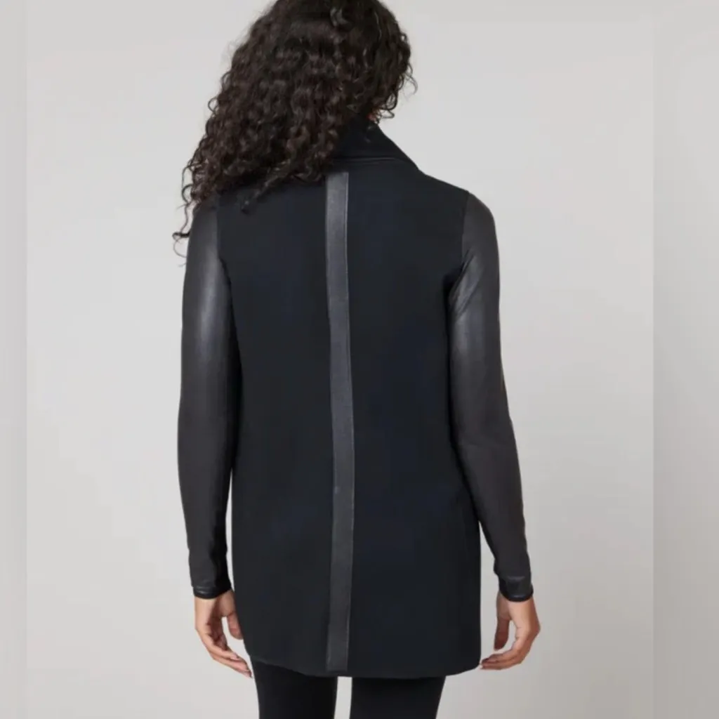 Spanx  Drape Front Faux Leather Jacket - Image 6