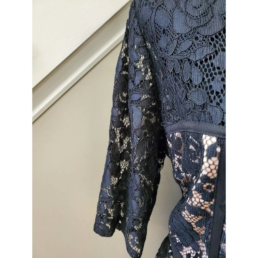 Paper Dolls Women Black Cotton Round Neck Long Sleeve Knee Length Dress Size 18 - Image 6