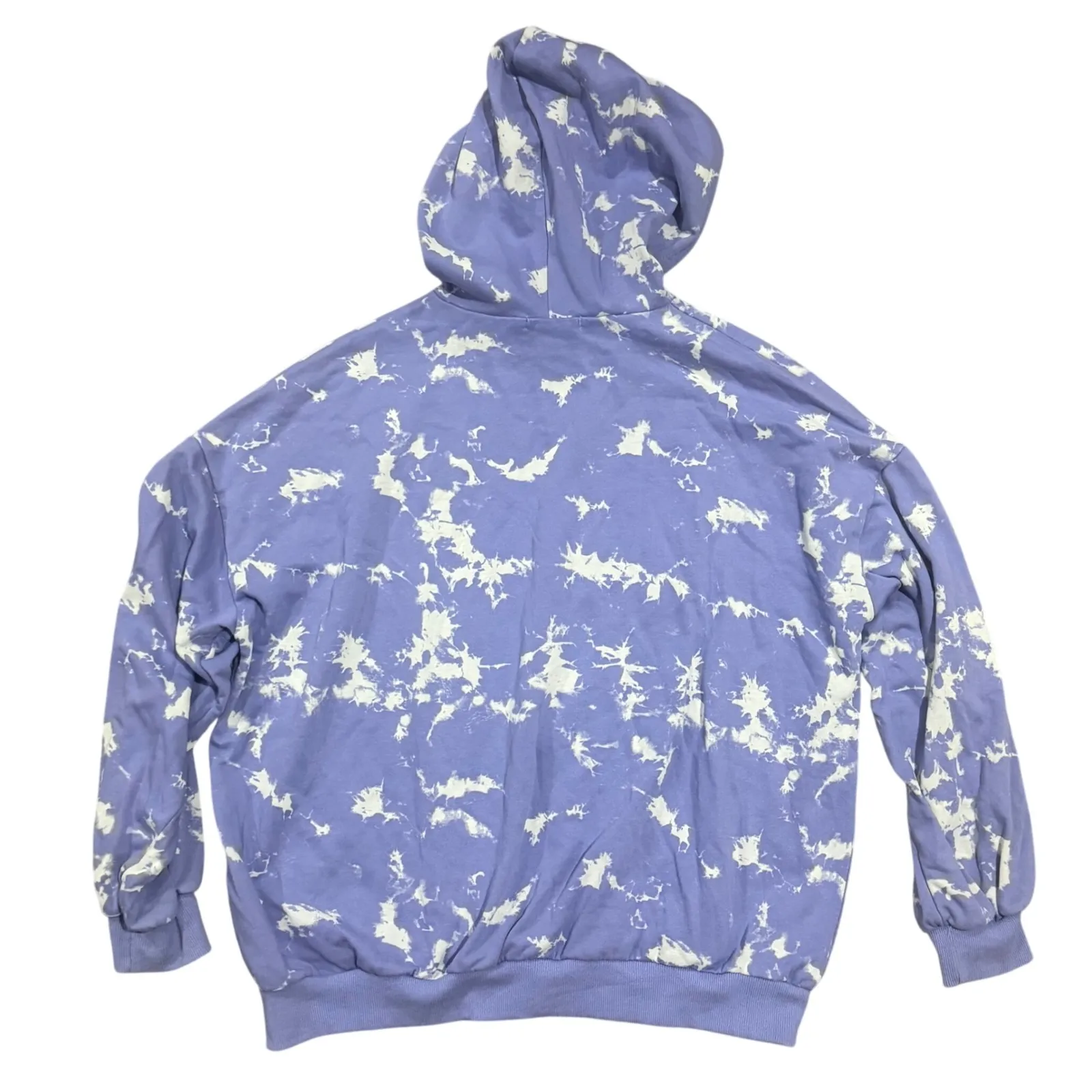 Adika Womens Purple Tie Dye Hoodie Sweatshirt Oversized Girl Boss Rules Large - Image 3