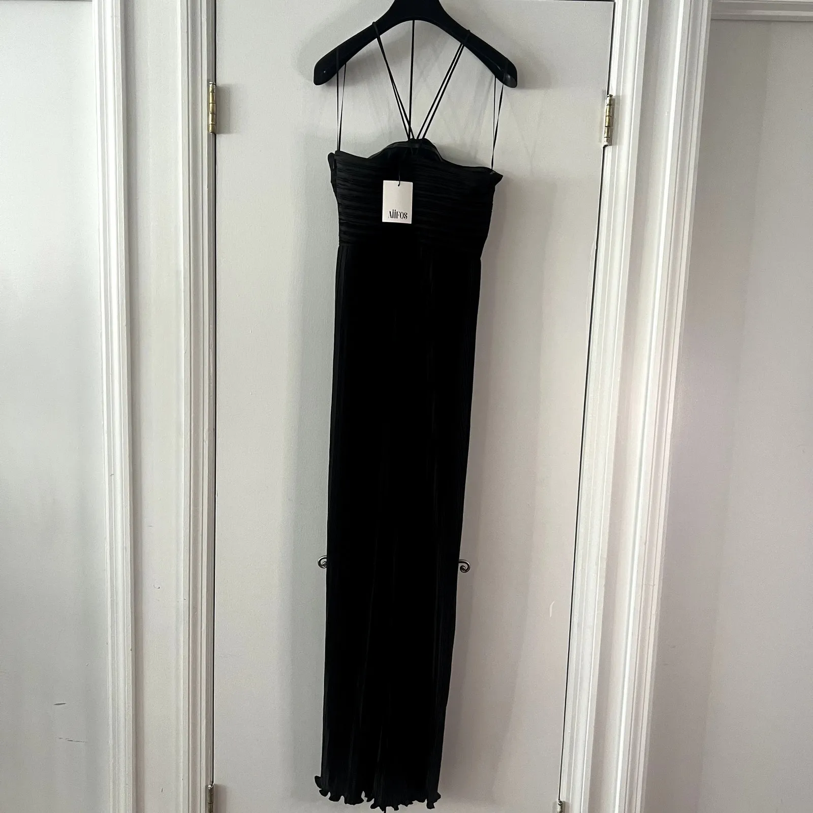 Aiifos miriam jumpsuit black sleeveless pleated size XS CL1 - Image 7