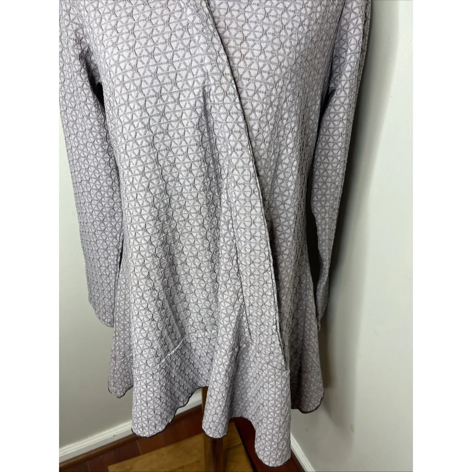 New Cynthia Ashby Purple Textured Longsleeve Tunix Faux Wrap Medium M - Image 7