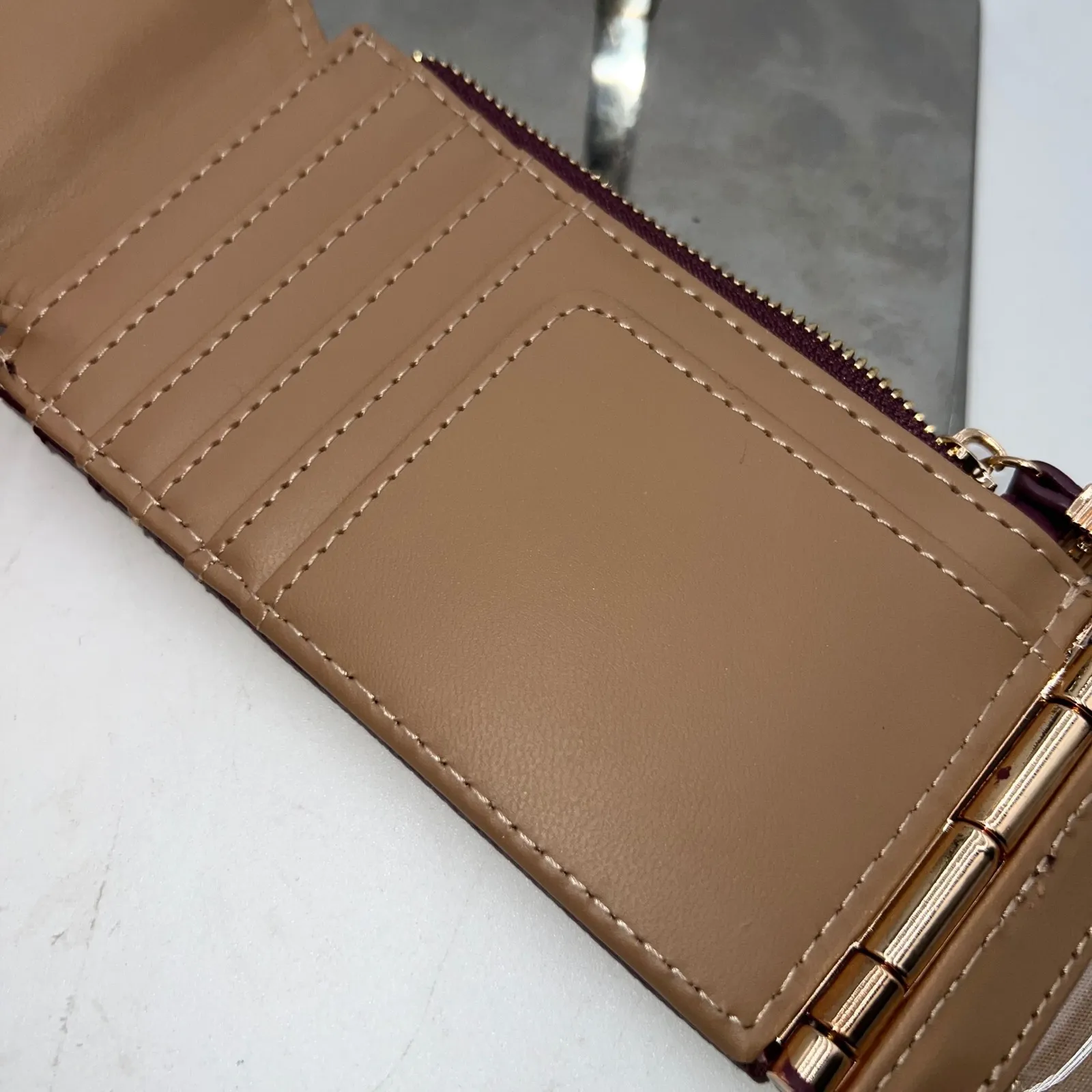 Anne Klein Berry AKW1553 Flap Hinge Wallet Card Holder Zip Coin Pouch - Image 5