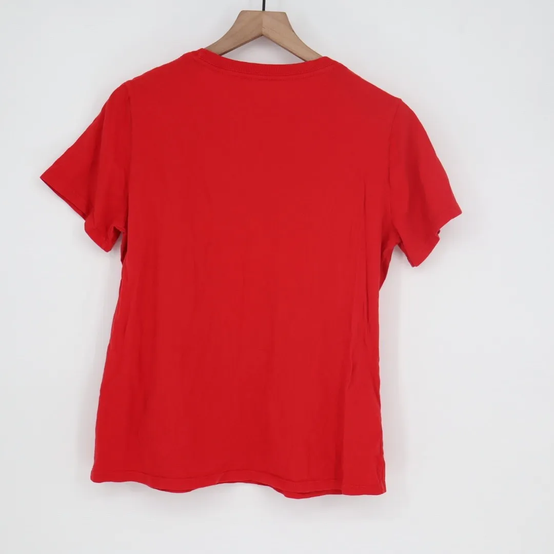 American Giant Women's Red Crew Neck Short Sleeve T Shirt Size L Made in USA Size L - Image 5