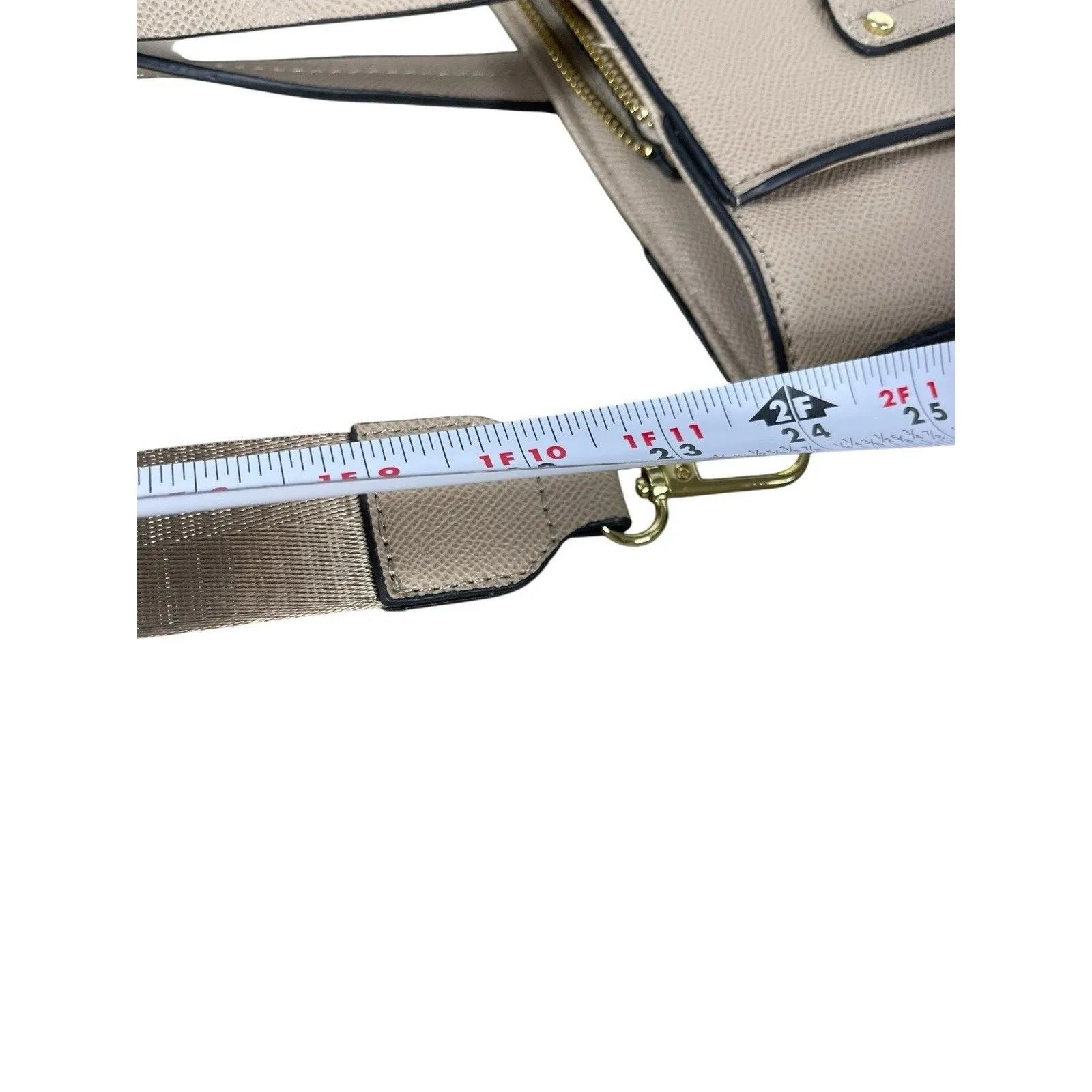 London Fog Caviar Tote Beige Studded Shoulder Satchel Crossbody Purse NWT $108 Tan - Image 14