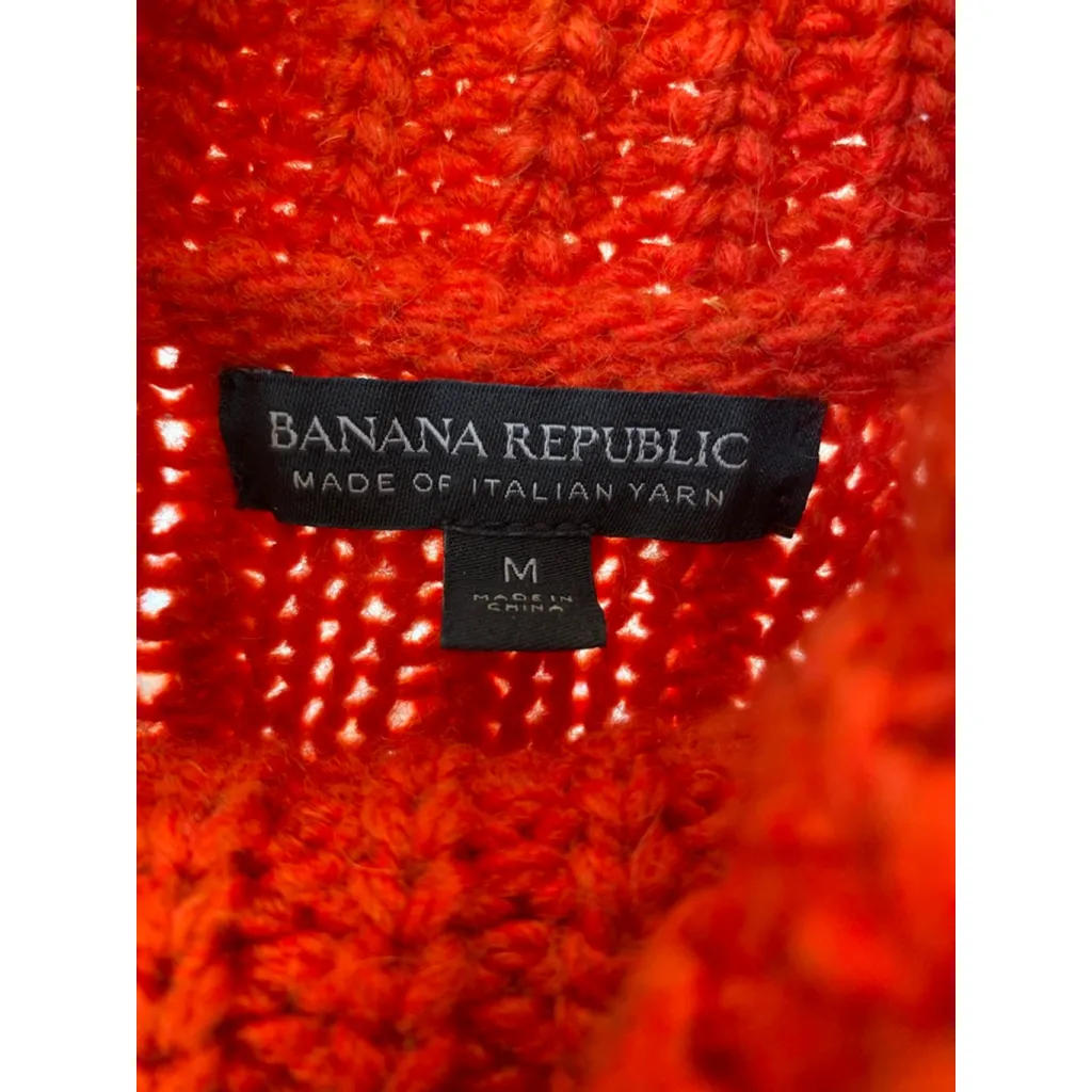 Banana Republic Italian Yarn Red Wool Alpaca Turtleneck Sweater Quiet Luxury - Image 4