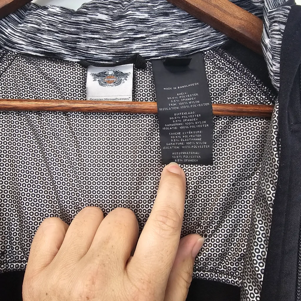 Harley Davidson Women's Drift Packable Thermal Black Motorcycle Jacket Size XL - Image 5