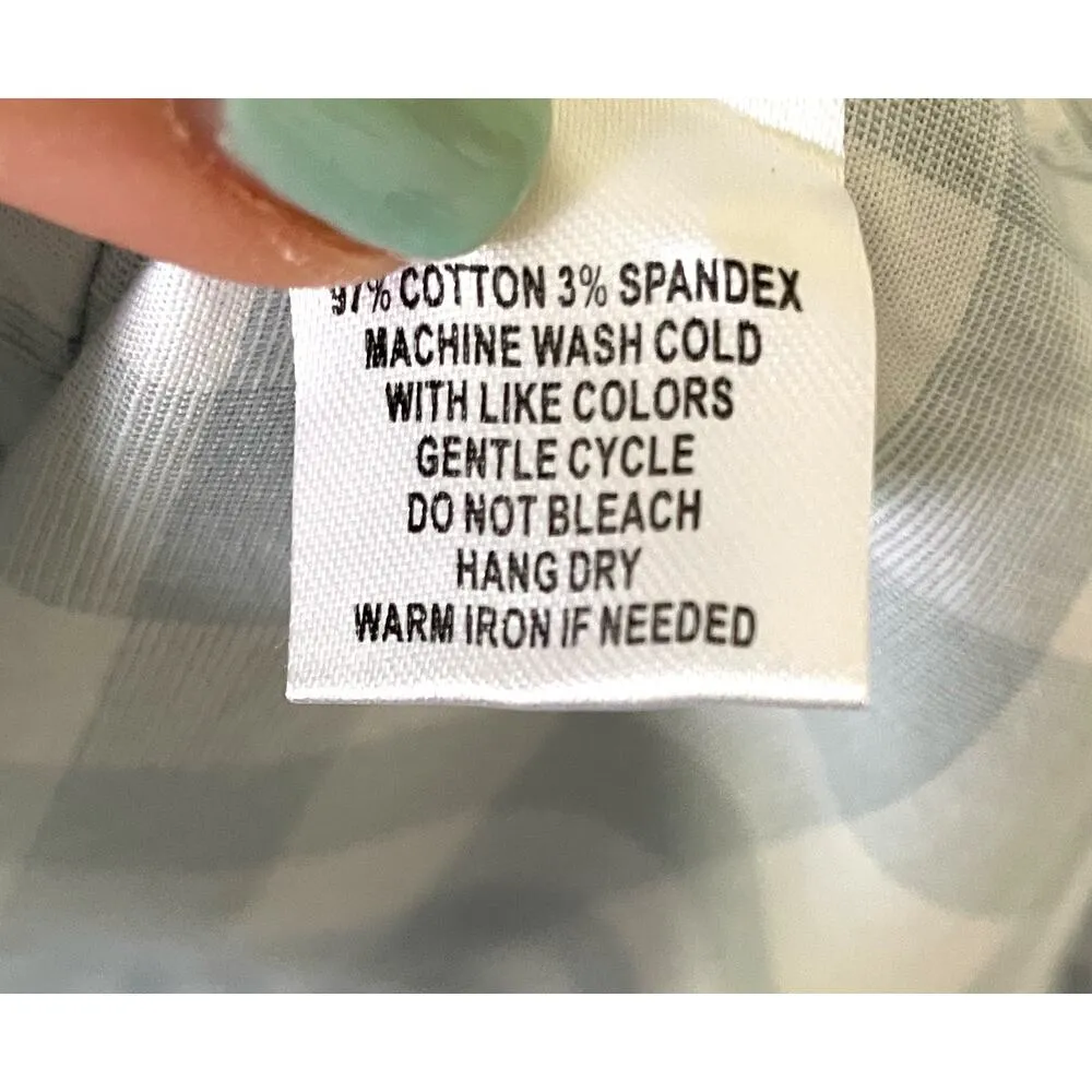 UNTUCKit Plaid Button Down Collared Blouse Shirt Light Blue White Size 0 NEW - Image 10