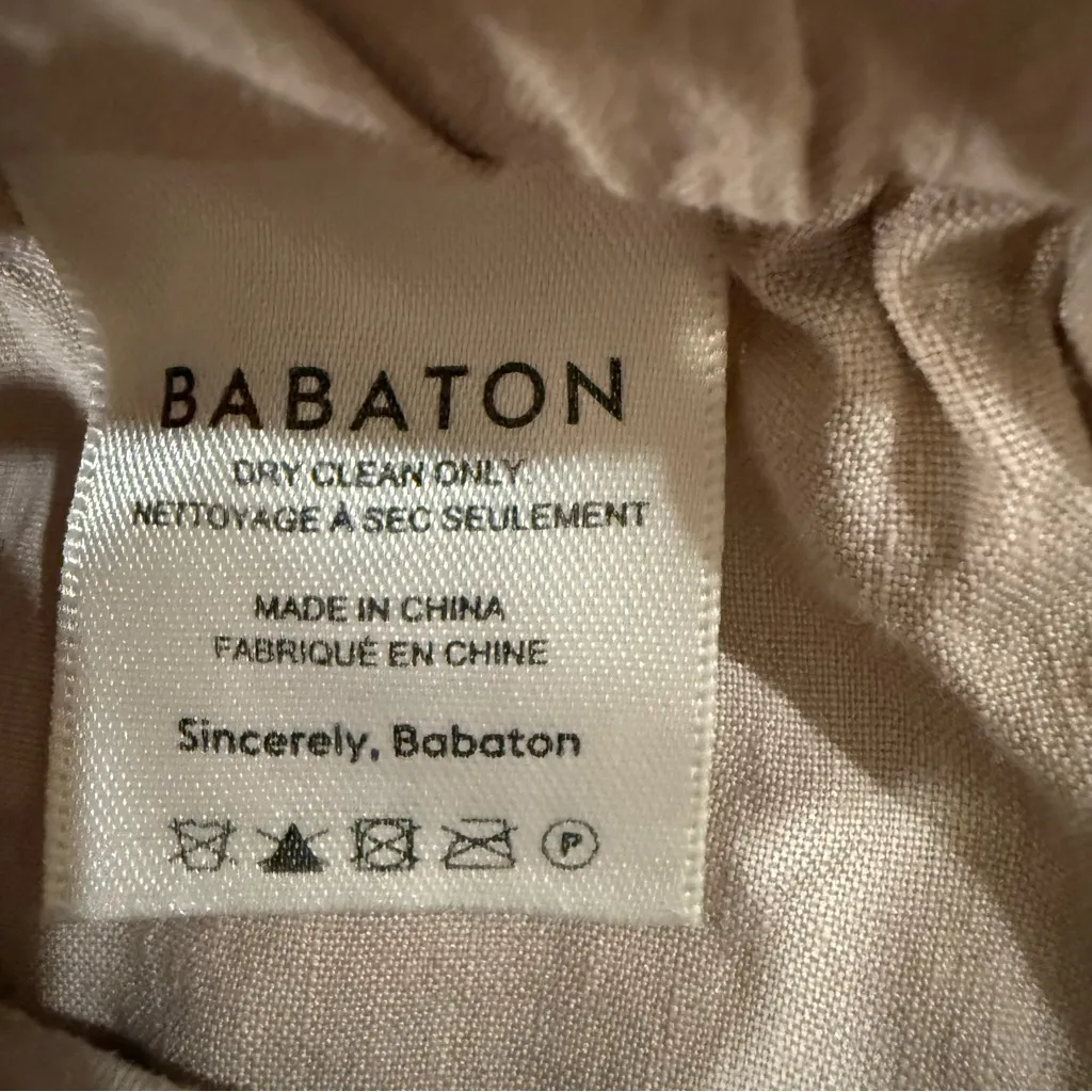 Babaton x Aritizia Day Italian Linen Errol Crop Trouser Pant Women’s XXS Beige - Image 8