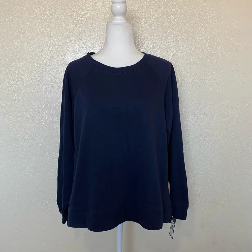 Rachel Rachel Roy Navy Eyelet Longsleeve Top 0X - Image 3