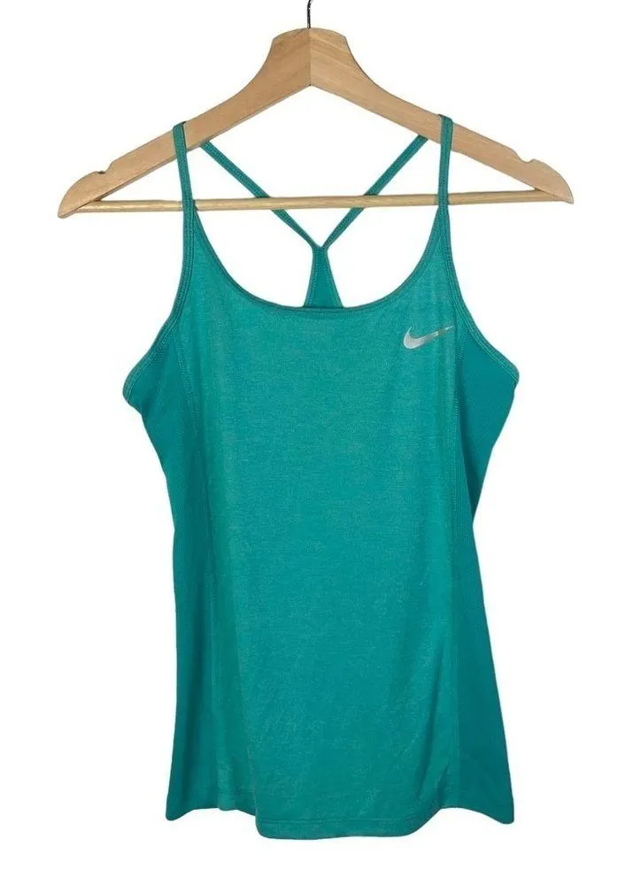 Nike Dry Miler Teal Blue Racerback Athletic Tank Top XS - Image 3
