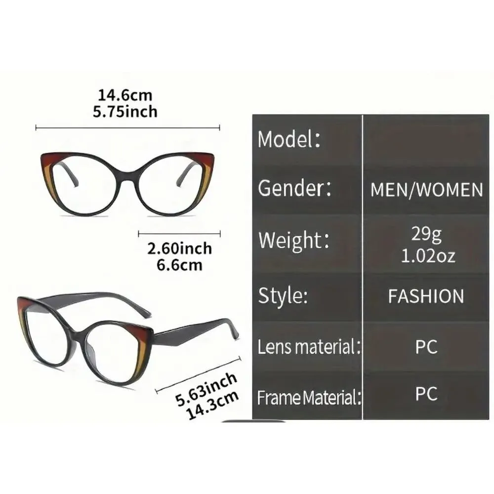 Cat Eye Fashion Glasses Clear Lenses Leopard Purple - Image 10