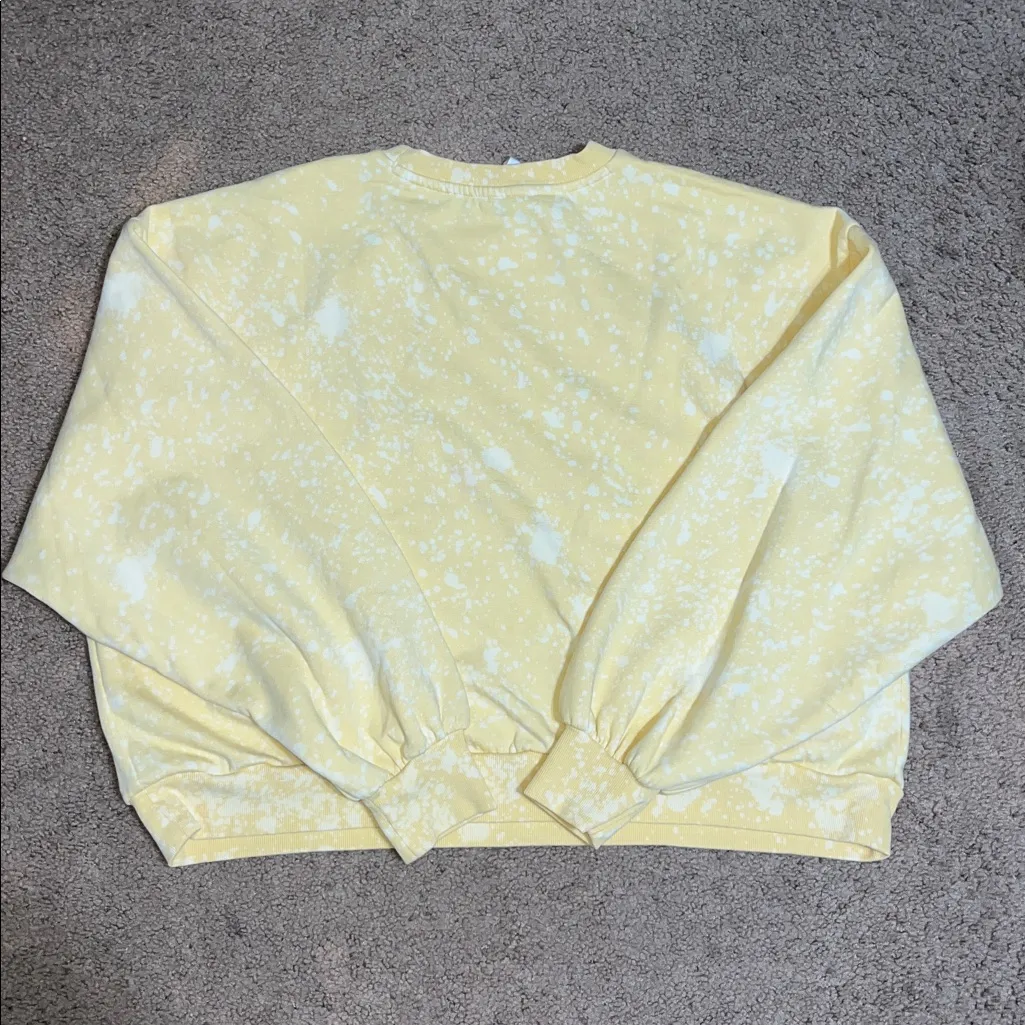 Daily Practice Oh So Good Tie Dye Pullover Oversized Crop Crewneck Sweatshirt 1X Yellow - Image 6