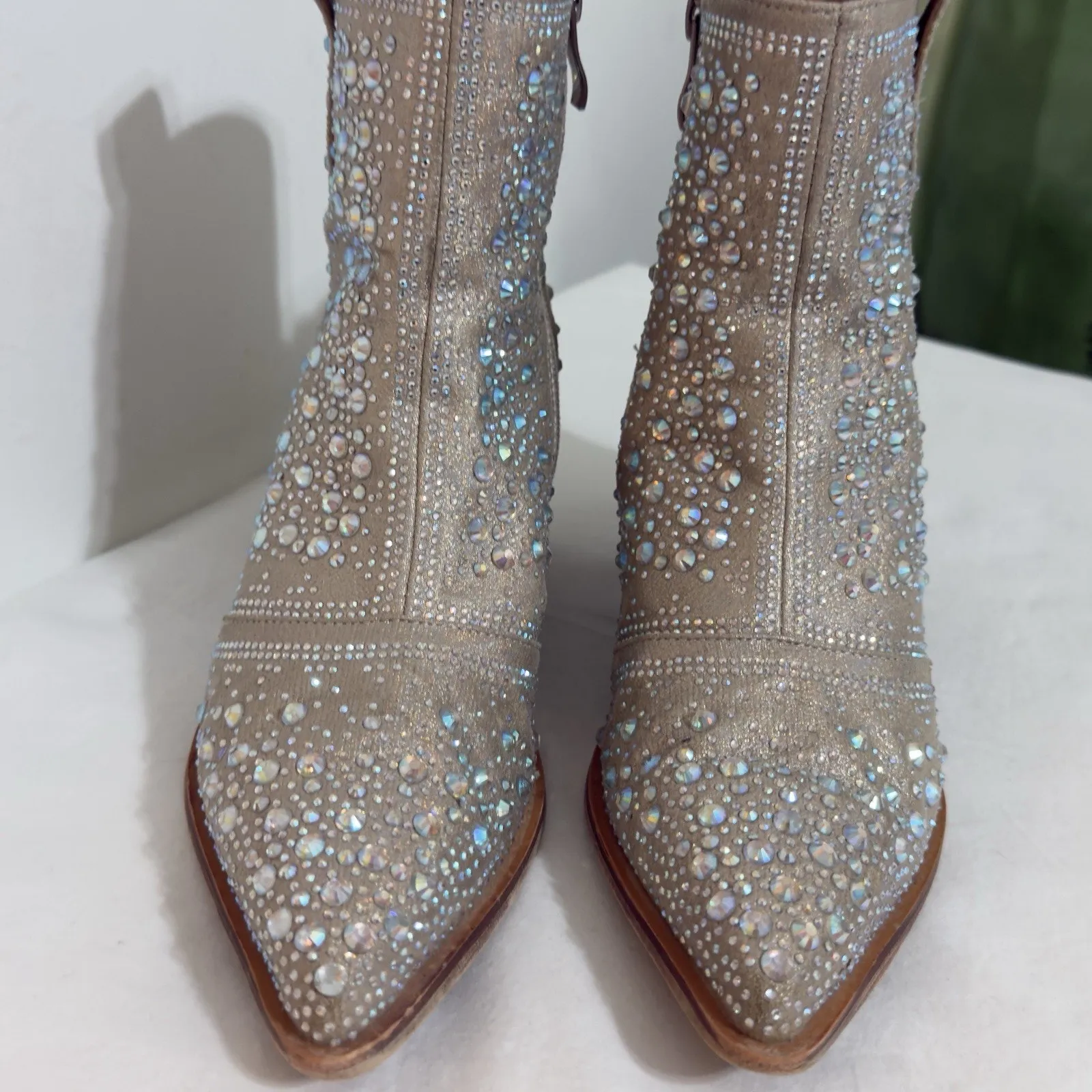Isnow Women’s Ankle Boots Size 6 – Rhinestone Detail, Sparkly Fashion Silver - Image 4