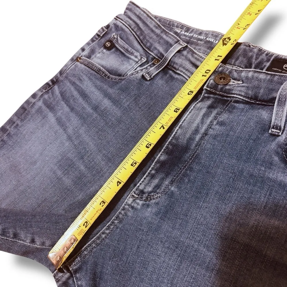 AG Adriano Goldschmied Blue Farrah Skinny Raw Hem Denim Jeans - 30R - Image 6