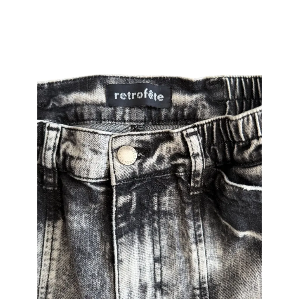 RETROFETE Gray White Acid Wash Jeans Joggers Size 26 - Image 6