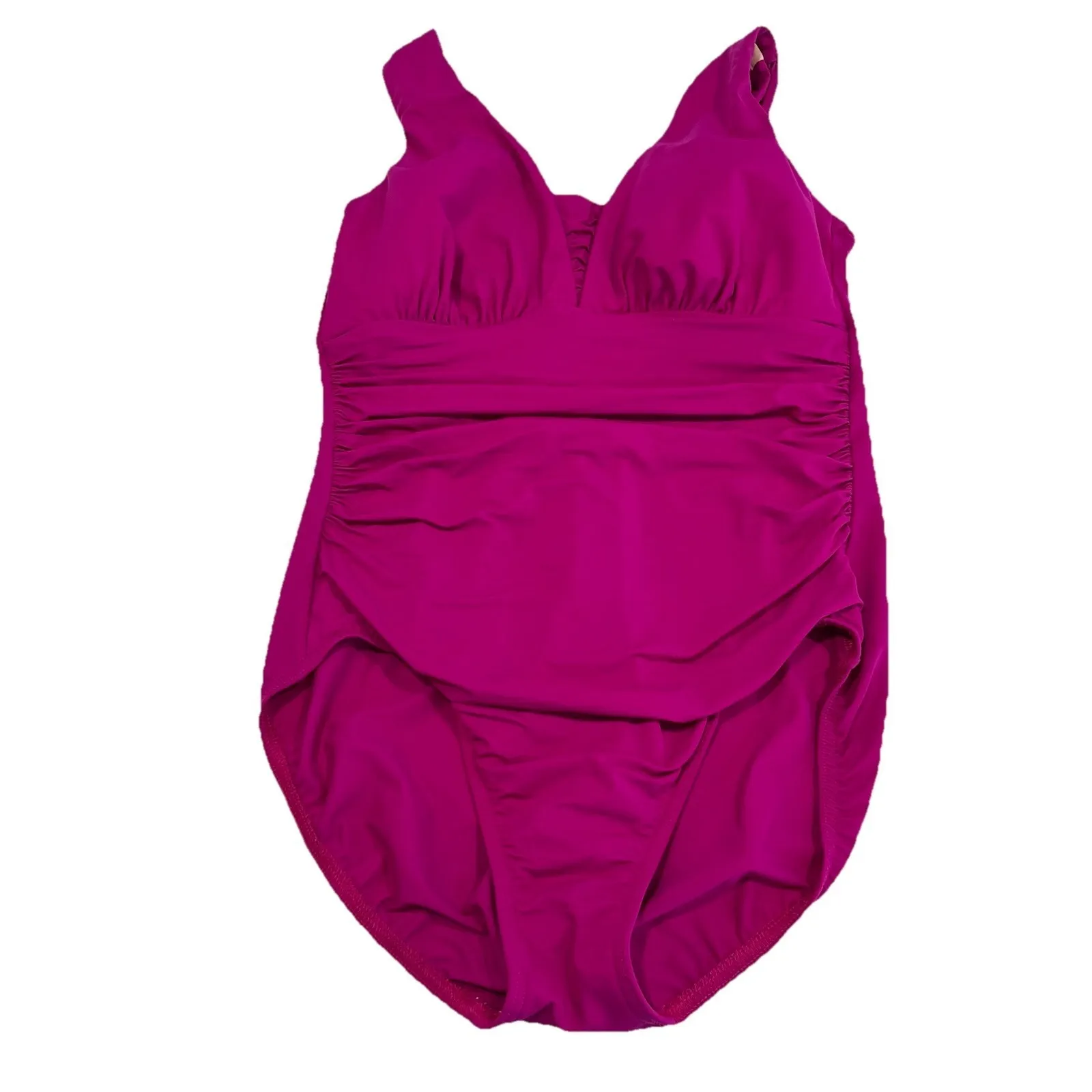 Lands End Pink Slender Grecian One Piece Swimsuit‎ Size 10 DDD - Image 5